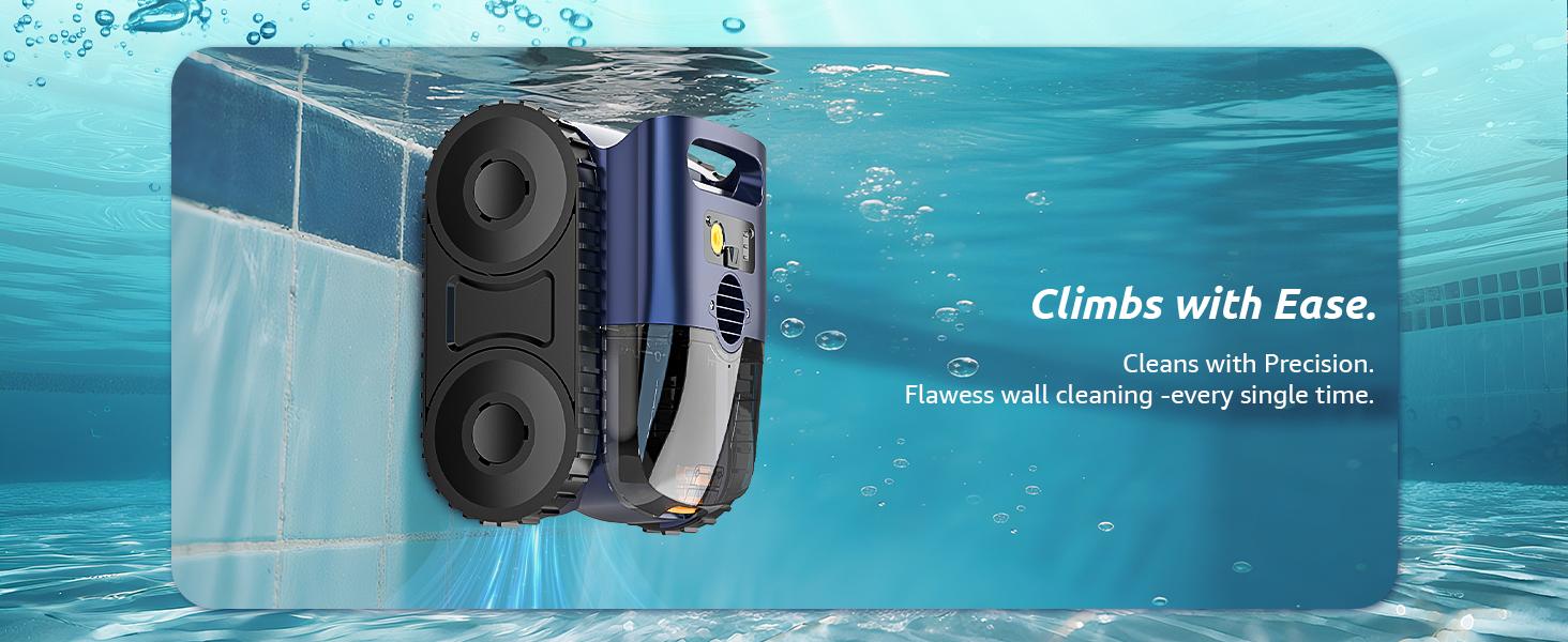 Cordless Robotic Pool Cleaner, Robotic Pool Vacuum for Inground Pools, Floor, Wall, Waterline and Drain Cleaning, 180 min Battery Life for Pool Up to 2150 Sq.ft