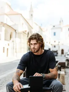 Men's 12 Inch / Loose Curly Wig, Medium length wig, Medium Long Curly Hair, Heat Resistant Synthetic Fiber, Cosplay Thanksgiving Party Daily Use