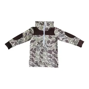 BT0029-Boys' camouflage zip-up long-sleeved top