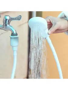 3/2/1 Meter Portable Faucet Shower Head - Multi-Function ABS Rectangular Nozzle, Easy Install Kitchen Sink Bath Sprayer, High Pressure Hose for Indoor Outdoor Home RV Camping