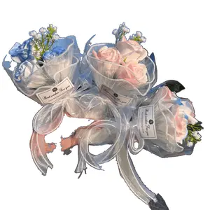 Valentine's Day Finished Ice Blue Rose Bouquet Soap Flower Birthday Gift for Girlfriends and Besties