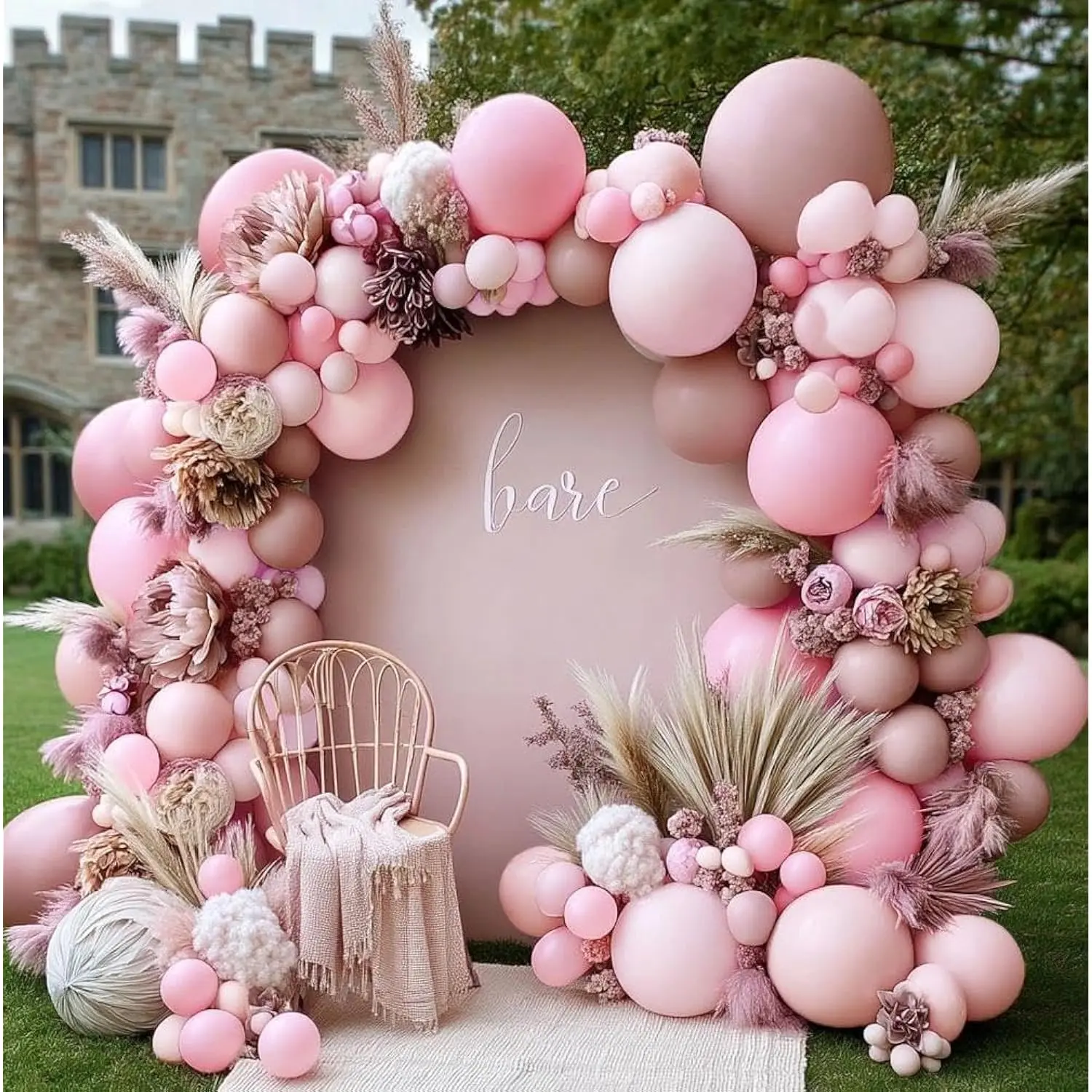 Dusty Pink Balloon Garland Kit Double Layer Pastel Balloons for Party Event Arch Decor Setup