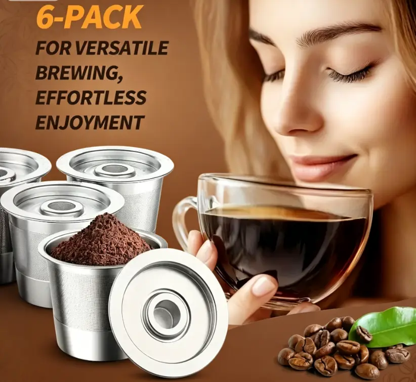 Reusable K-Cup Coffee for Keurig Stainless Steel Refillable K-Cup Reusable Coffee Pod for Various Coffee Machines Permanent Easy to Clean