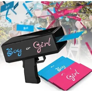 Gender Reveal Shooter with 100 Pink/Girl, 100 Blue/Boy or 50/50 Pink/Blue Combo  Great at gender reveal parties and baby showers!
