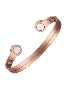 Magnetic Cuff Bangle for Women & Men, Copper Bracelet, Fashion Jewelry for Party, Daily Clothing Decor, Trendy All-match & Exquisite Jewelry for Birthday Gift