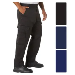Rothco EMT Pants - Black, Midnight Navy Blue, Navy Blue - Durable Poly/Cotton Twill with 9 Pockets Including Scissors, Flashlights & Essential Gears Pockets for Emergency Response Professionals Menswear Long Polyester Zipper Man Trouser Plain Beige