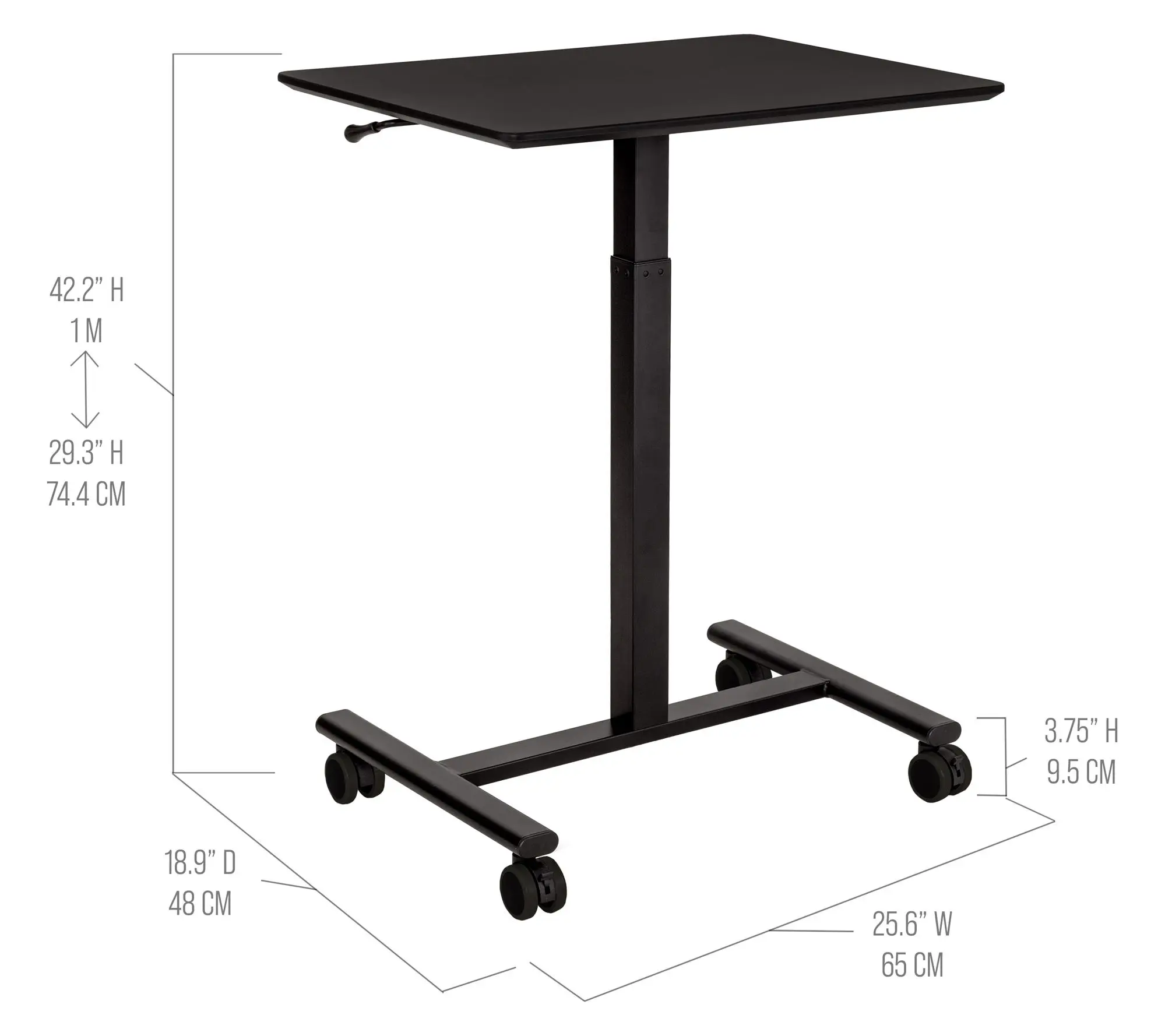 Seville Classics airLIFT Height Adjustable Mobile Laptop Cart
