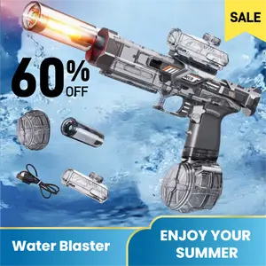 Electric LED Water Blaster for Kids – High-Capacity Light-Up Water Gun with Flame Effect, Durable Battery-Powered Water Blaster for Boys and Girls, Summer Outdoor Toy for Pool, Beach, Backyard Water Fights, Perfect Birthday Gift