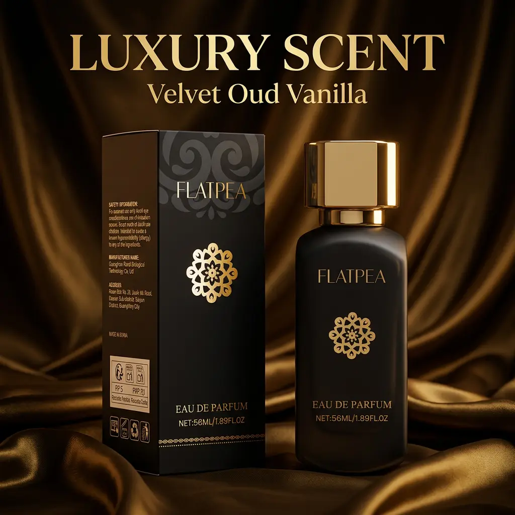 FLATPEA Velvet Oud Vanilla Eau De Parfum - Luxury Niche Fragrance, Long Lasting Scent with Apple, Cinnamon & Woody Notes, 1.89 Fl Oz curations good Floral Gourmand Long-Lasting Perfume single bottle