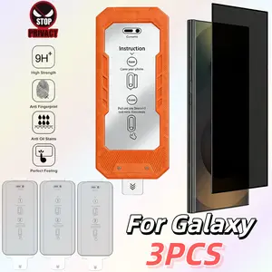 3-Pack Privacy Tempered Glass Screen Protector for Samsung S26/s26plus/s25 Series, Ultra-Sensitive Fingerprint Unlock Support, Easy Install