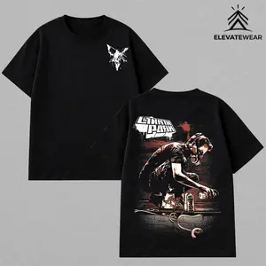 Chester Bennington Legacy Tee, Vintage Acid Wash Heavy Cotton Oversize Unisex Rock Band T-Shirt, Retro Y2K Nu Metal Streetwear Top, Linkin'n Parks Music Merch for Fans, 2000s Tour Collector