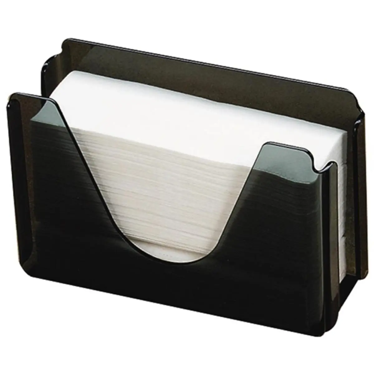 212 MAIN Countertop Plastic Towel Dispenser - Smoke Color, Moisture-Proof Modern Bathroom Fixture Accessory, Eliminates Wall-Mounted Dispenser Need, Holds Bigfold/C-Fold Towels, Washable Home Improvement Item