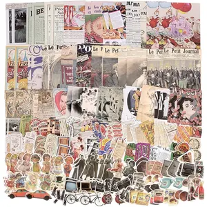 200 count Vintage Junk Journal Supplies,Scrapbook Supplies Scrapbooking Paper and Stickers Ephemera for Art Aesthetic Journaling Kit Collage (Vintage)
