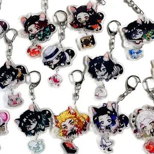 Chibi Cat Slayer Keychains - Adorable Anime-Inspired Acrylic Charms with Mini Charms for Keys Bags or Anime Collection - Limited Stock Alert