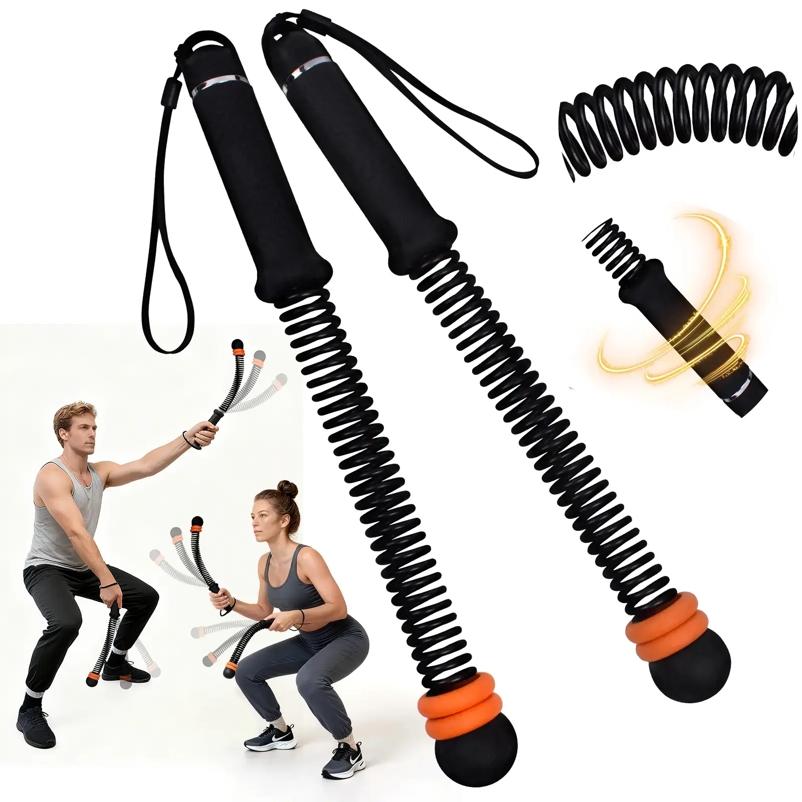 Cordless Battle Ropes for Home Gym - Unisex Compact Weighted Hand Strengtheners with Anti-Slip Grip, Secure Hold, Quiet Operation, Ideal for HIIT & Full Body Training, Perfect Gift for Fitness Enthusiasts