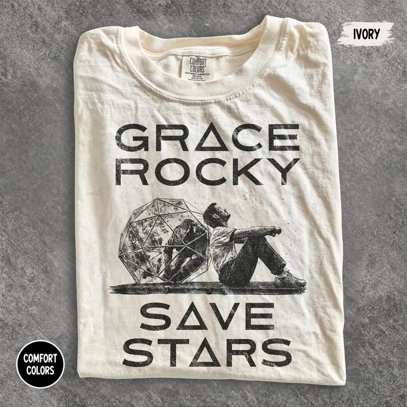 Comfort Colors Grace Rocky Save Stars T Shirt, Human Alien Friendship TShirt, Project Hail Mary Inspired T-Shirt, Space Friendship Gift Graphic Tee