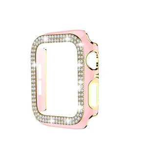 Worryfree Gadgets Bling Bumper Case Frame - Pink Smart Watch Accessory with Watch Protector, Manufacturer Warranty, Pink-Gold Option for Wearable Devices, Accessories