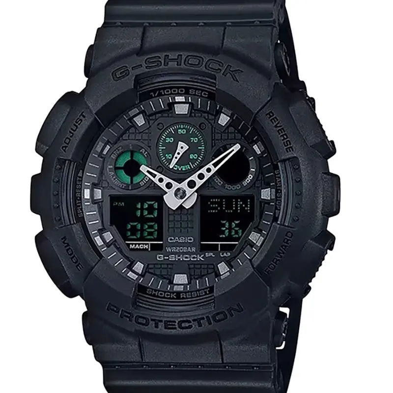 CASIO G-Shock GA100MB1ACR Modern Tactical Unisex Watch, Fashionable Resistant Wristwatch with a Dual Display for Daily Wear, Fashionable Analog Watch, Modern Fashionable Wristwatch