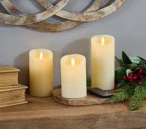 Luminara Set of 3 Colorscape Flameless Pillars