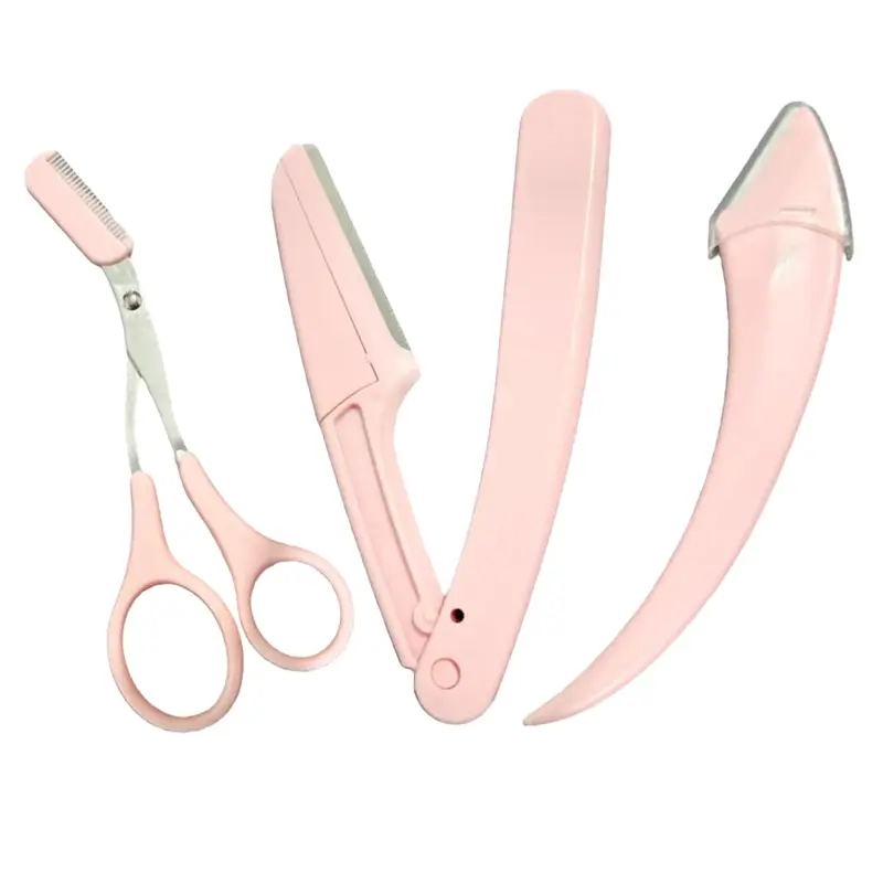 3pcs Portable Eyebrow Trimmer Set, Eyebrow Trimmer Scissors with Comb, Precision Eyebrow Tools,Beauty Tool For Beginners