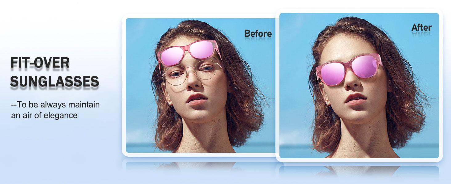 HAOLOTA Fit Over Glasses Sunglasses for Women & Men Oversized Cat Eye Polarized 100% UV400 Protection TR90 Frames TAC Lenses SpringStatements