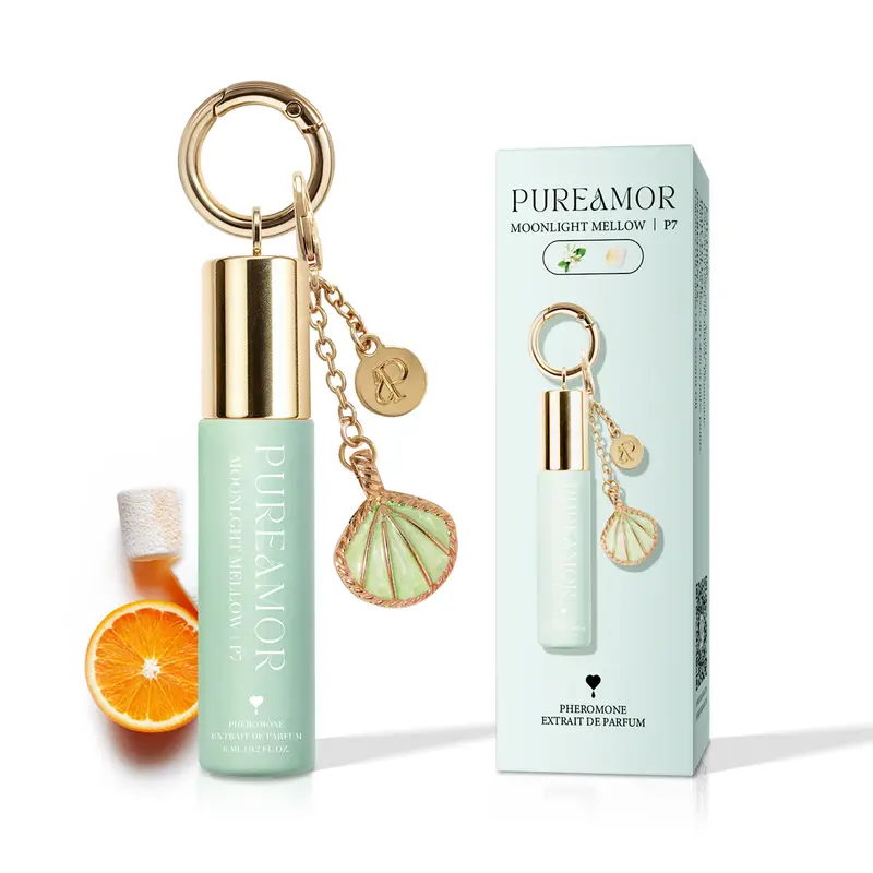 PUREAMOR Roll-On Pheromone Perfume for Women, Extrait De Parfum 6ml/0.2oz, Long Lasting Luxury Parfum Travel Keychain, Perfect For Dating, Daily Life, Parties, Gift Giving