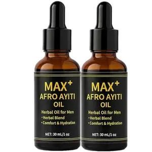 Max+ Afro Ayiti Men's Hair Oil, 30ml Hydrating Plant-Based Formula, Lightweight Moisturizer for Hair and Beard, Hydrate