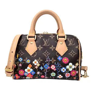 Pre-owned Louis Vuitton Leather Crossbody Bags LV X TM Monogram Flowers Speedy Bandouliere 20