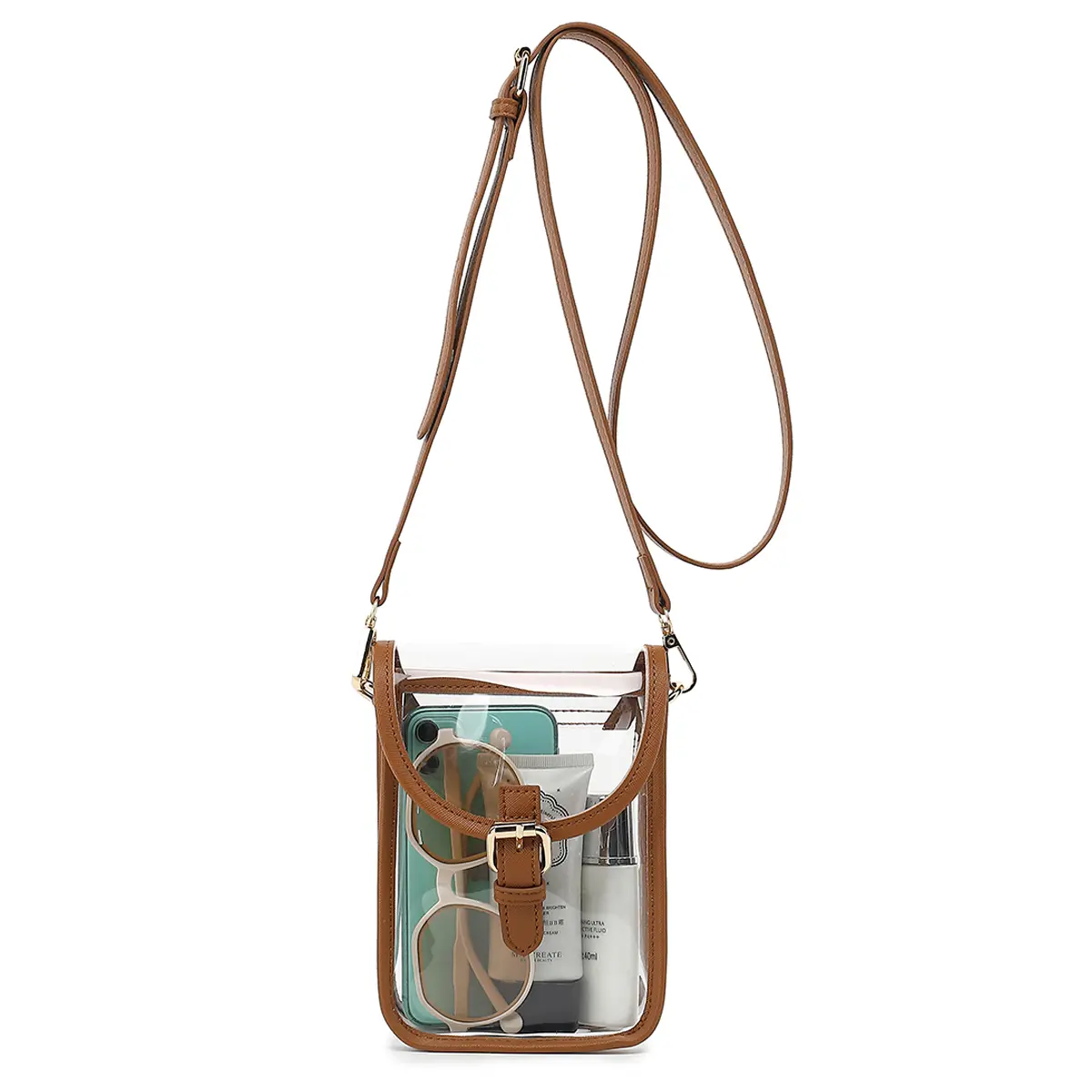 LOXOMU Clear Crossbody Bag Stadium Approved，Clear Bags Clear Purse for Concerts