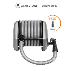 Giraffe Tools Vacuum Hose Extension Reel with 30FT Hose, 1-1/4'' Wall Mount Vacuum Hose Reel, Suitable for Diameter 32mm Wet Dry Vacuums Fitting Cleaning