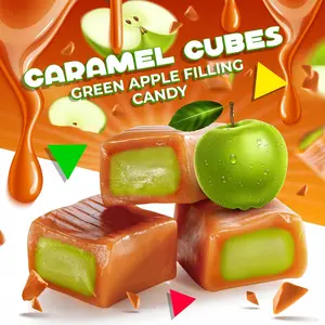 Nostalgic Limited Batch Apple Milk Caramel Candy Squares 1 Lb Classic Taste Green Apple Filling Perfect For Sharing