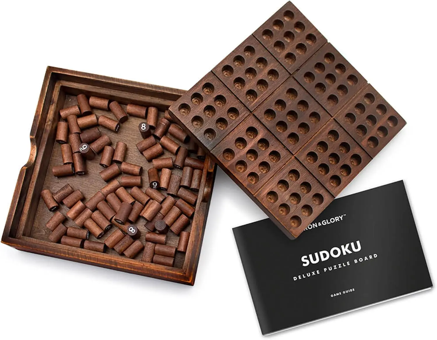 Iron & Glory Wooden Sudoku Board Game - Wooden Sudoku Puzzle - Brain Teaser Games For Adults