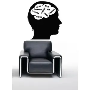 Vinyl Decal Wall Stickers Thinking Man Beer Sex Cars Women Money Food Wall Decor Mural for Man Cave or Garage Unique Gift (ig009)