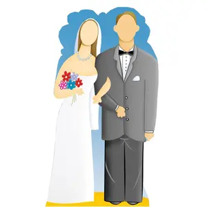 212 MAIN Life-Size Solid Cardboard Wedding Couple Stand-In - Advanced Graphics Decoration, Wall-Mounted/Door Decor, Party Decorations for Wedding Festivities (Home Supplies Category)