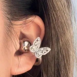 Clip On Earbuds Jewelry| Diamond Bow Ear Cuff| Trendy DIY Accessories for Women, Girls
