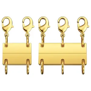 Necklace Layering Clasp 18K Gold Necklace Separator for Layering Magnetic Multiple Necklace Clasps and Closures for Women Necklace
