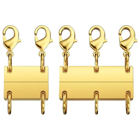 Necklace Layering Clasp 18K Gold Necklace Separator for Layering Magnetic Multiple Necklace Clasps and Closures for Women Necklace