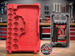 Insert Organizer Compatible with Milwaukee Packout 8435 for M18 FUEL Mid-Torque Impact Wrench 2962-20 | 1/2 in Impact Sockets