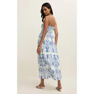 Z Supply: Nadine Palm Maxi Dress Nautical Cobalt Blue