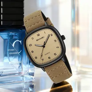 Sports Quartz Watch for Men, Retro Design Leather Strap Wristwatch for Male Students