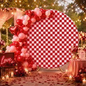 Polyester CircleMemorial DayBackdrop Cover for Arch Stand 7.2 FT Lightweight PhotoBackdrops, Easy Setup Banners forWedding, Party Decorations,tiktokshopspringglowup（Stand not included）
