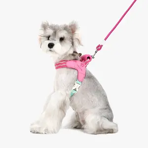 Small Dog Colorful Saddle Backpack No Pull Harness with Sponge Handle, Breathable Design, One-Button Release, Adjustable Length, for Training & Walking