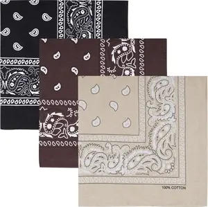 Cotton Large Bandanas for Men and Women, 22 Inch Paisley Bandana with Multiple Colors