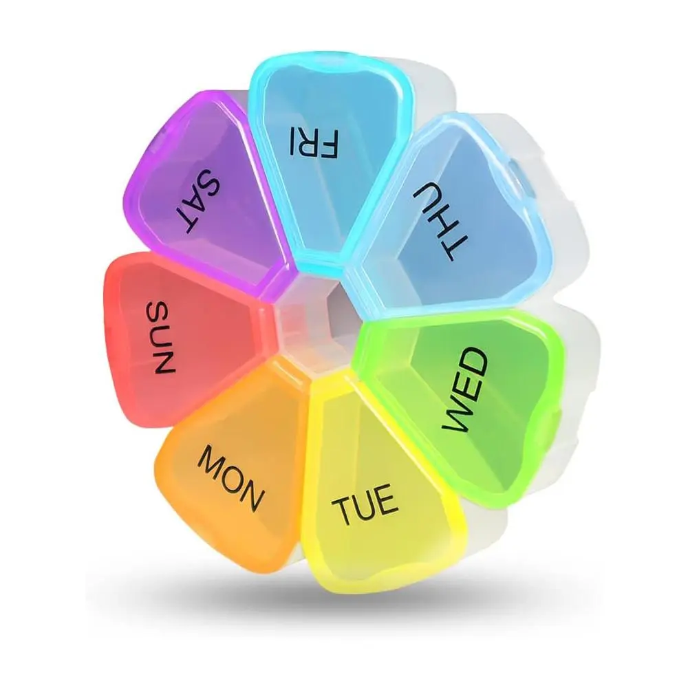 Weekly Pill Organizer, 1 Count Durable Dust-proof 7-day Travel Pill Box, Multi-grid Pill Case for Office School, Dustproof Medicine Organizer, Portable Medicine Organizer, Supplement Organizer