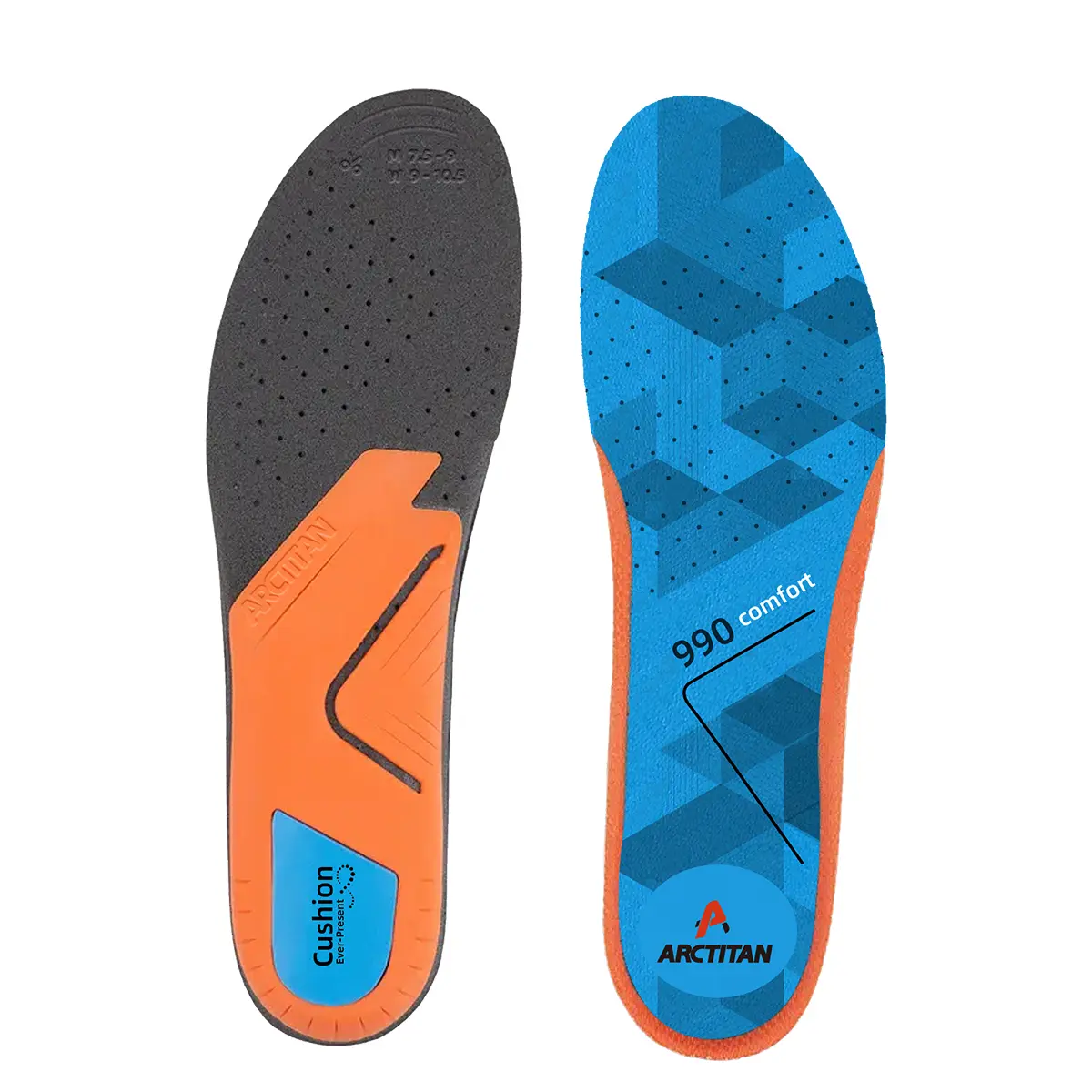 Shoe Insoles for Men and Women - Orthopedic Cushioned Foam Insoles with Superior Cushioning, Shock Absorption, Arch Support, Unisex Sizes to Reduce Lower Body Stress, Muscle Fatigue, Plantar Fasciitis Foot Pain