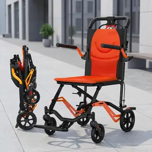 Foldable Wheelchairs for Adults, Lightweight Transport Wheelchairs with Removable Flip Armrests and Swing Footrests, Portable Travel Chair with Hand Brakes for Seniors, Fully Assembled