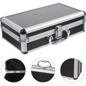 Multi-Purpose Aluminum Alloy Wood Storage Box, Large Capacity Tool Case, Shockproof Dustproof Travel Organizer, Toolbox Storage Box for Office Home Stage Outdoor Use