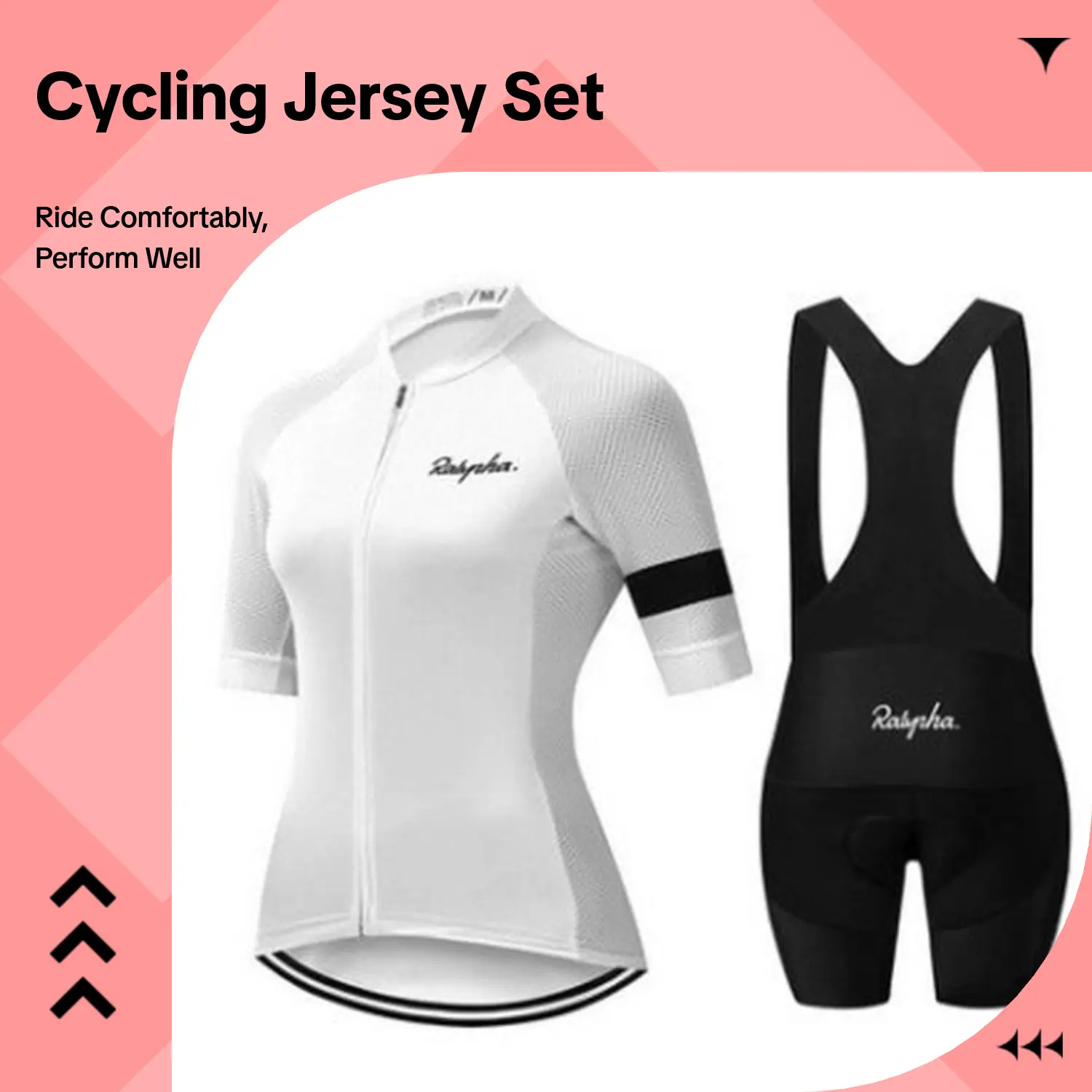 Women's 2-Piece Professional Road Biking Set - Short Sleeve Cycling Jersey, Spandex Bib Shorts, Road Bike Sports Clothing, Spandex Shorts