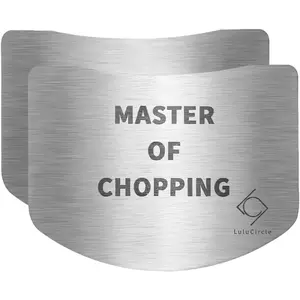 Stainless Steel 304 Finger Guards for Cutting Food, Finger Protector Avoid Hurting when Slicing and Dicing, Black 2 Pieces