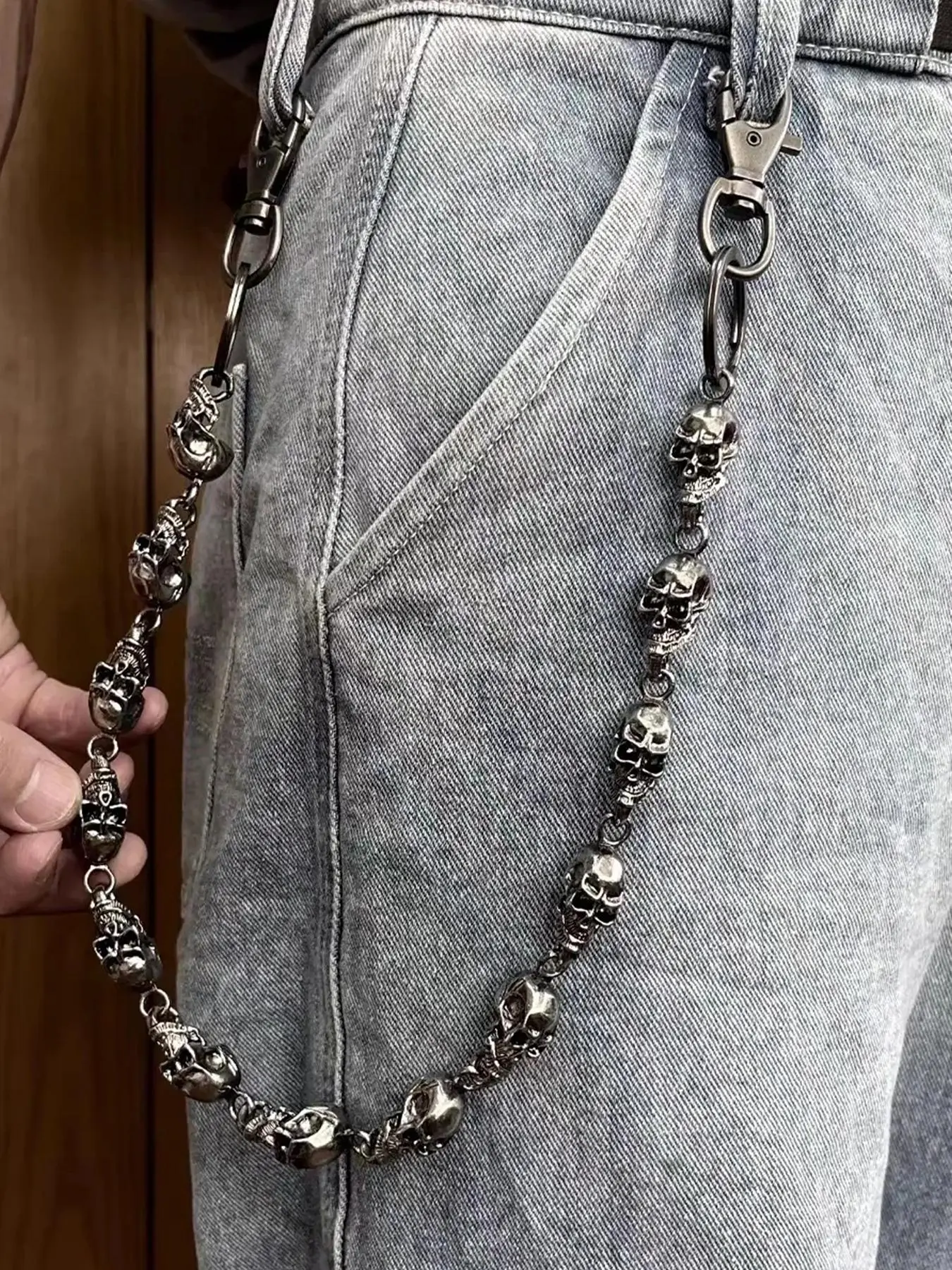 Retro Punk Style Skull Design Alloy Material Pants Chain, Fashionable Jewelry Accessories for Men & Women, Daily & Party Decoration